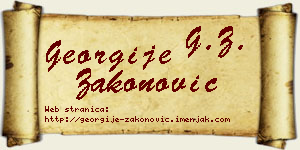 Georgije Zakonović vizit kartica